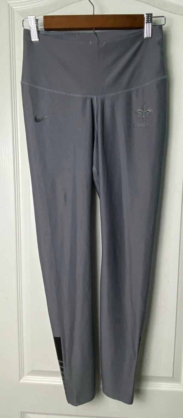 Nike X NFL Team Apparel Women's Gray Medium Leggings Sculpt Victory N.O. Saints